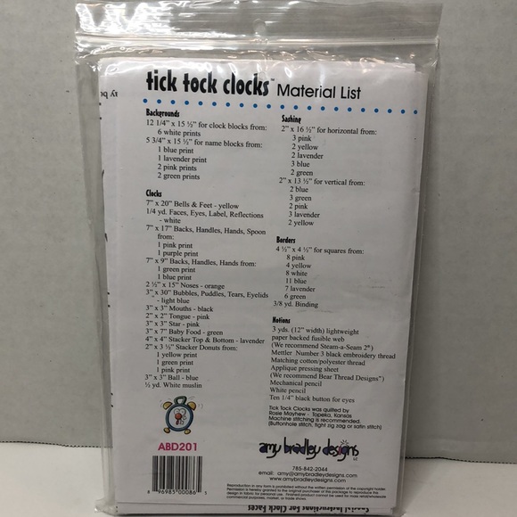 Amy Bradley Designs Tick Tock Clocks Quilt Pattern - Picture 2 of 4